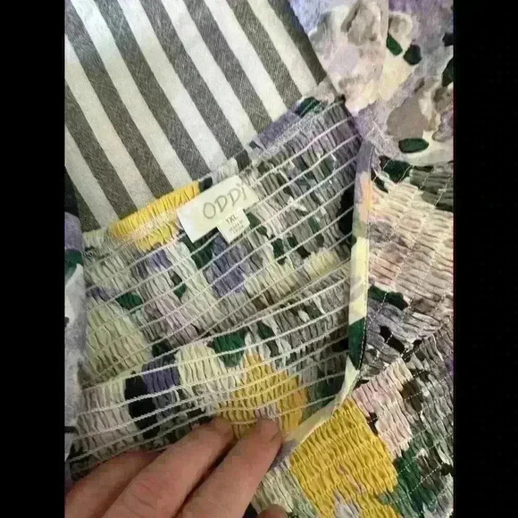 Oddi  Floral Maxi Dress 1xl  Boho Beach Romantic Dolman Sleeves Elastic waist - Picture 3 of 4